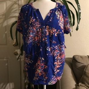 Bold Blue Floral Top